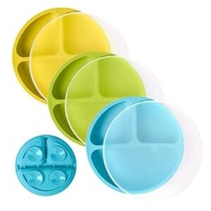 WeeSprouts Set of 3 Divided Suction Plates